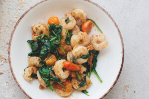 Pan fried shrimps